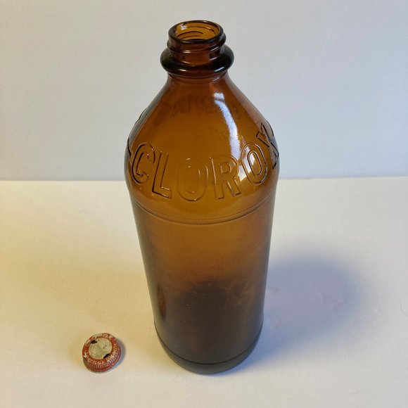 Vintage Antique C-L-O-R-O-X 16oz. Brown Glass Bottle - Picture 4 of 9